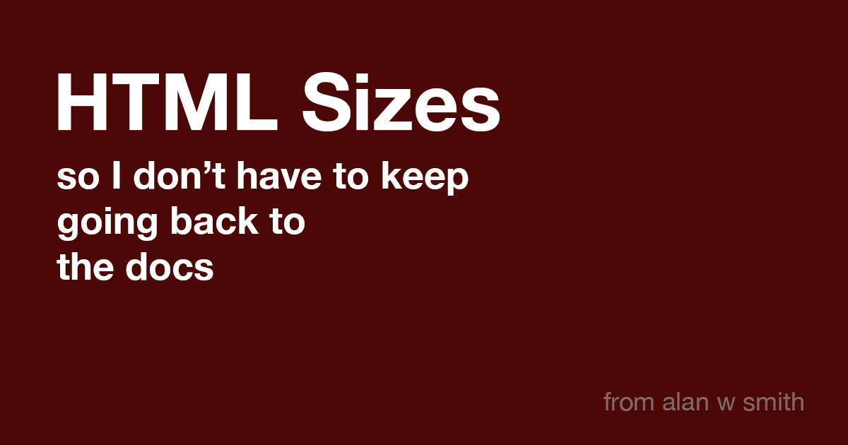 HTML Element Sizes